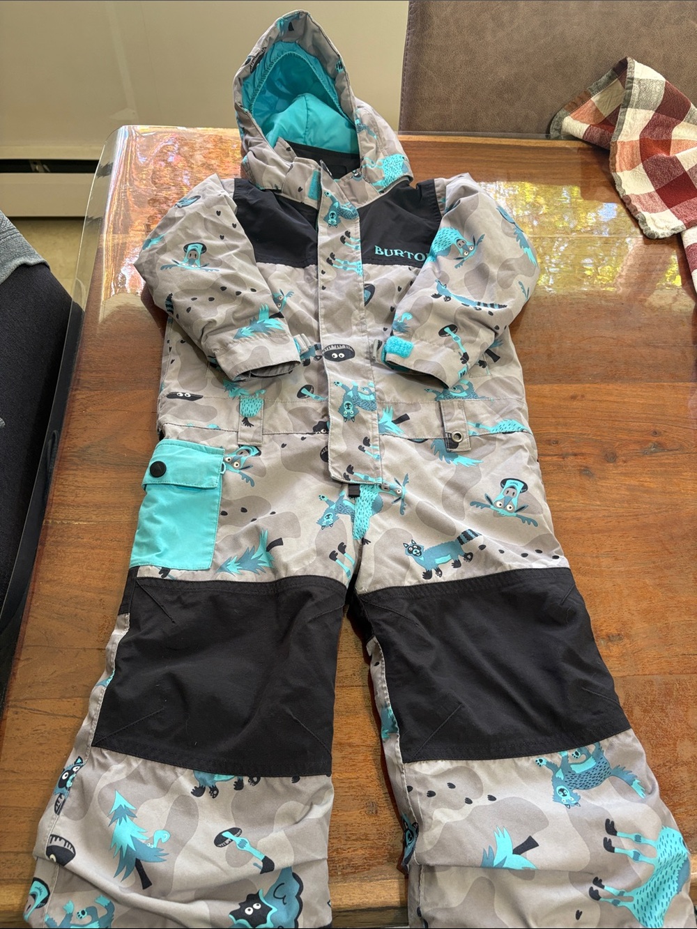 Burton Kids 2T Blue & Gray Printed One-Piece Snow Suit